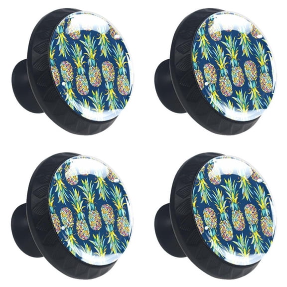4 Pcs Pineapple Knobs for Kitchen Cabinet Cupboard Dresser Bookcase Drawer Pulls Handles Round Home Decor
