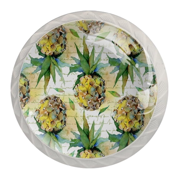 4 Pcs Pineapple Knobs for Kitchen Cabinet Cupboard Dresser Bookcase Drawer Pulls Handles Round Home Decor