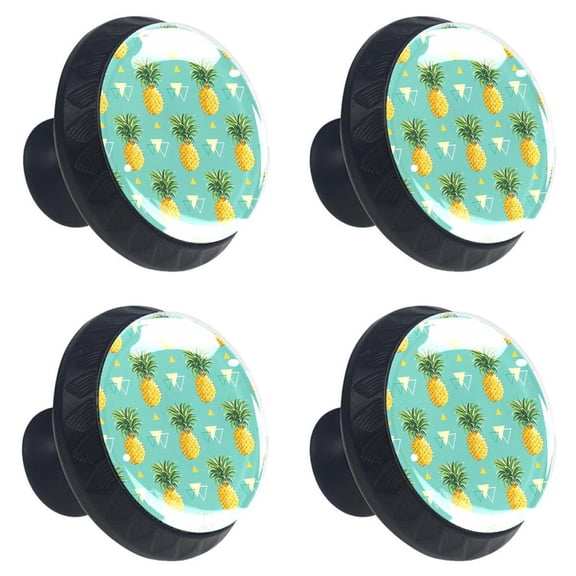 4 Pcs Pineapple Knobs for Kitchen Cabinet Cupboard Dresser Bookcase Drawer Pulls Handles Round Home Decor