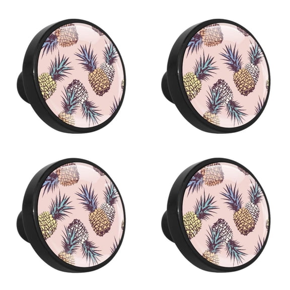 4 Pcs Pineapple Knobs for Kitchen Cabinet Cupboard Dresser Bookcase Drawer Pulls Handles Round Home Decor