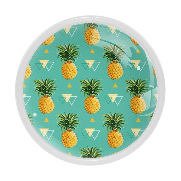 4 Pcs Pineapple Knobs for Kitchen Cabinet Cupboard Dresser Bookcase Drawer Pulls Handles Round Home Decor