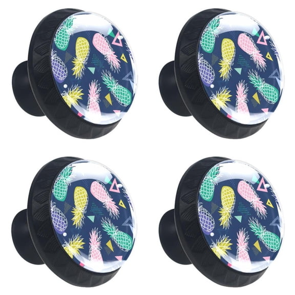 4 Pcs Pineapple Knobs for Kitchen Cabinet Cupboard Dresser Bookcase Drawer Pulls Handles Round Home Decor