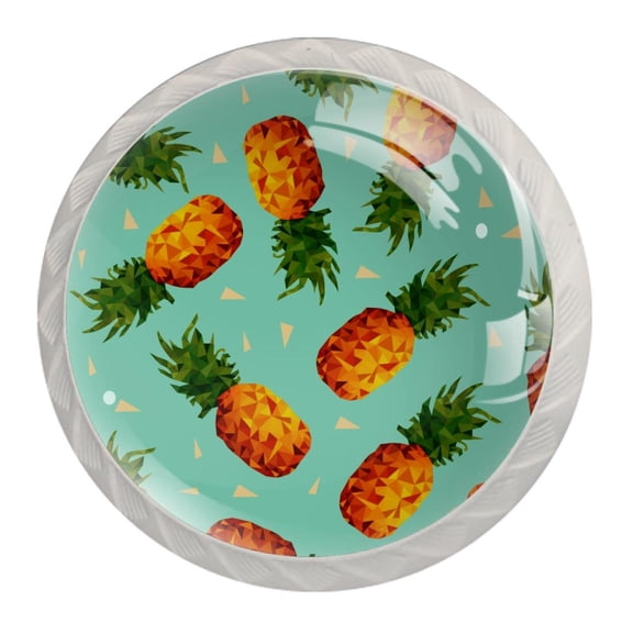 4 Pcs Pineapple Knobs for Kitchen Cabinet Cupboard Dresser Bookcase Drawer Pulls Handles Round Home Decor