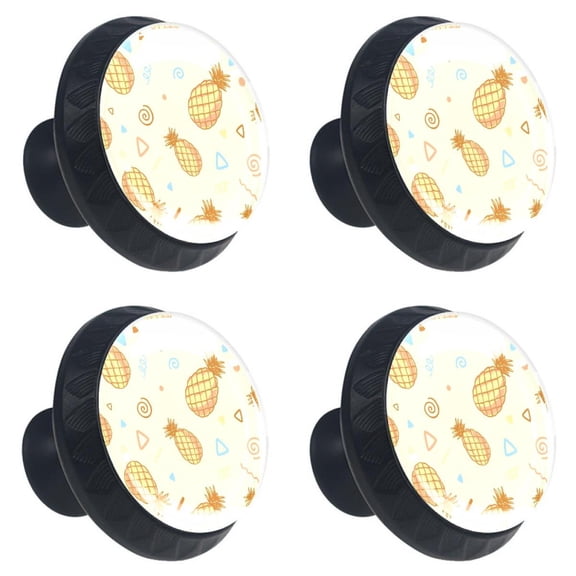 4 Pcs Pineapple Knobs for Kitchen Cabinet Cupboard Dresser Bookcase Drawer Pulls Handles Round Home Decor