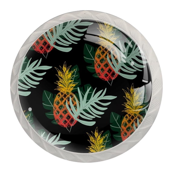 4 Pcs Pineapple Knobs for Kitchen Cabinet Cupboard Dresser Bookcase Drawer Pulls Handles Round Home Decor