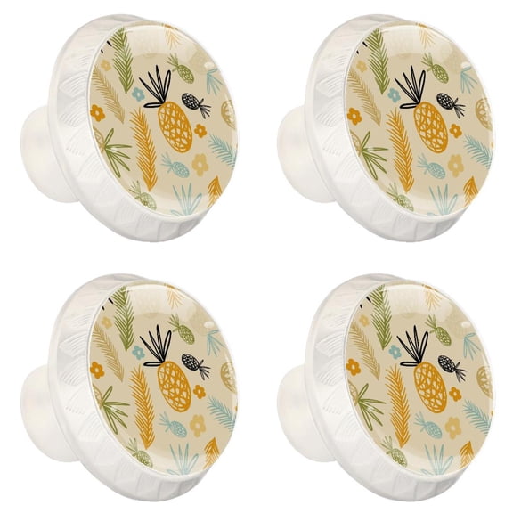 4 Pcs Pineapple Knobs for Kitchen Cabinet Cupboard Dresser Bookcase Drawer Pulls Handles Round Home Decor