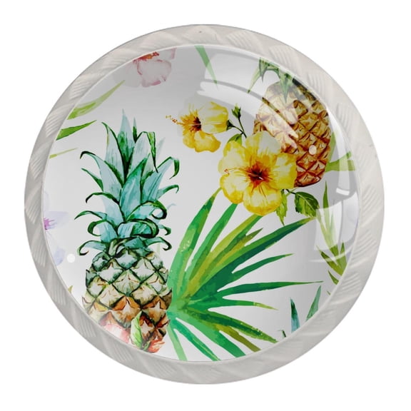 4 Pcs Pineapple Knobs for Kitchen Cabinet Cupboard Dresser Bookcase Drawer Pulls Handles Round Home Decor