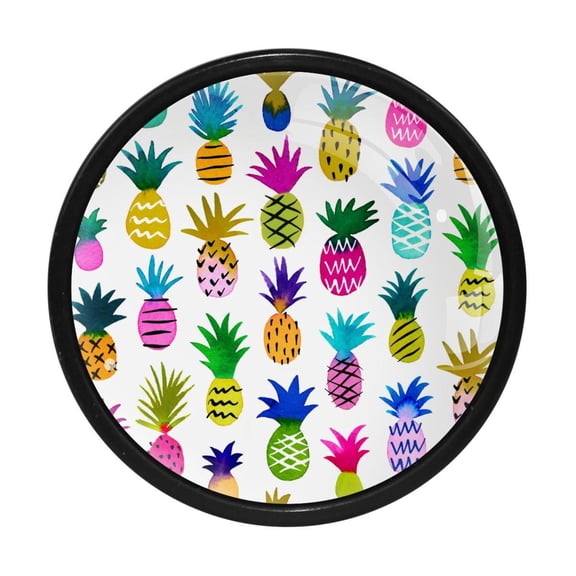 4 Pcs Pineapple Knobs for Kitchen Cabinet Cupboard Dresser Bookcase Drawer Pulls Handles Round Home Decor