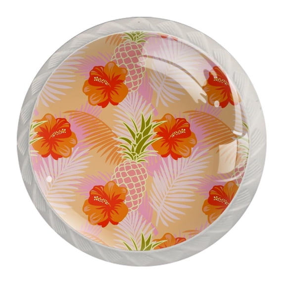 4 Pcs Pineapple Knobs for Kitchen Cabinet Cupboard Dresser Bookcase Drawer Pulls Handles Round Home Decor