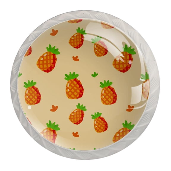 4 Pcs Pineapple Knobs for Kitchen Cabinet Cupboard Dresser Bookcase Drawer Pulls Handles Round Home Decor