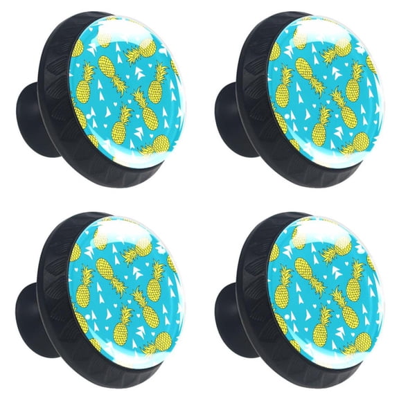 4 Pcs Pineapple Knobs for Kitchen Cabinet Cupboard Dresser Bookcase Drawer Pulls Handles Round Home Decor