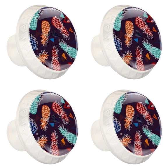 4 Pcs Pineapple Knobs for Kitchen Cabinet Cupboard Dresser Bookcase Drawer Pulls Handles Round Home Decor