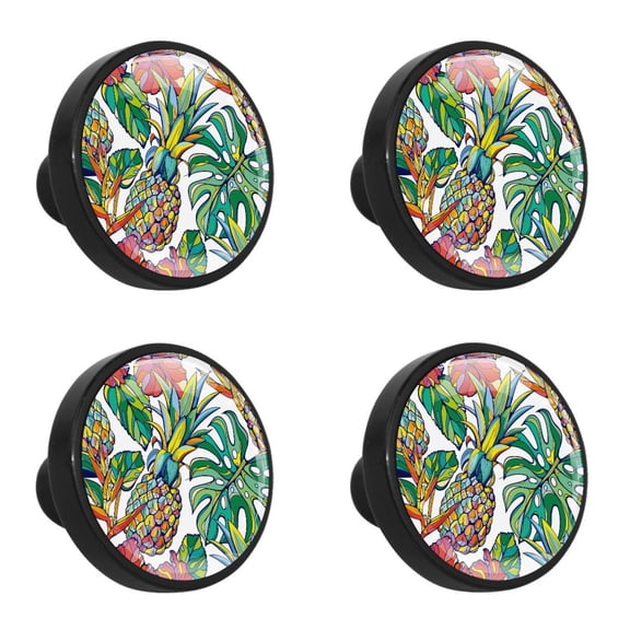 4 Pcs Pineapple Knobs for Kitchen Cabinet Cupboard Dresser Bookcase Drawer Pulls Handles Round Home Decor
