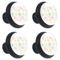 thumbnail image 1 of 4 Pcs Pink Blue Yellow Stars Knobs for Kitchen Cabinet Cupboard Dresser Bookcase Drawer Pulls Handles Round Home Decor, 1 of 7