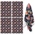 thumbnail image 1 of 4 Pcs Pioneer Flower Floral Print Pattern Funny Kitchen Towels, Microfiber Dish Towels, Kitchen Tea Towels Set 18" X 26", 1 of 6