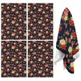 thumbnail image 1 of 4 Pcs Pioneer Flower Floral Print Pattern Funny Kitchen Towels, Microfiber Dish Towels, Kitchen Tea Towels Set 18" X 26", 1 of 6