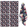 thumbnail image 1 of 4 Pcs Pioneer Flower Floral Print Pattern Funny Kitchen Towels, Microfiber Dish Towels, Kitchen Tea Towels Set 18" X 26", 1 of 6