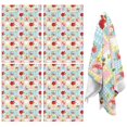 thumbnail image 1 of 4 Pcs Pioneer Flower Floral Print Pattern Funny Kitchen Towels, Microfiber Dish Towels, Kitchen Tea Towels Set 18" X 26", 1 of 1