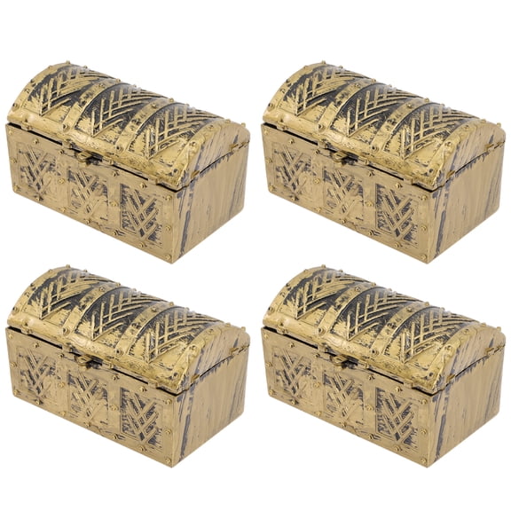 HOMOBABE Pirate Storage Boxes 4 Pack Plastic Small Organizer Containers 3.2x1.8x1.8in for Kids Party Favors