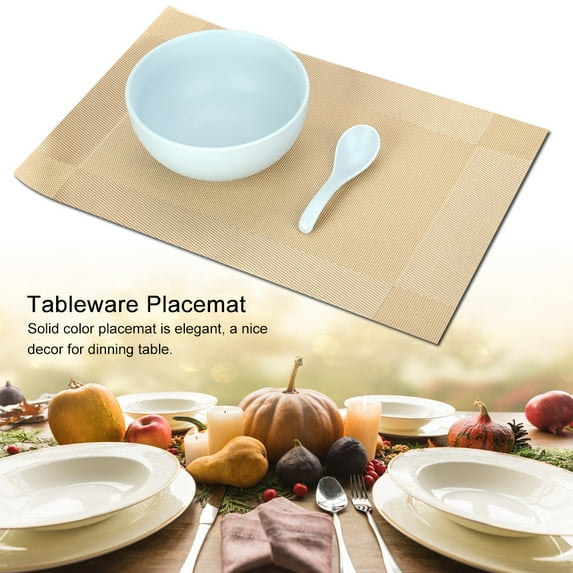 4 Pcs Placemat Fashion PVC Dining Table Mat Plate Pads Coasters Table Cloth Pad(Gold)