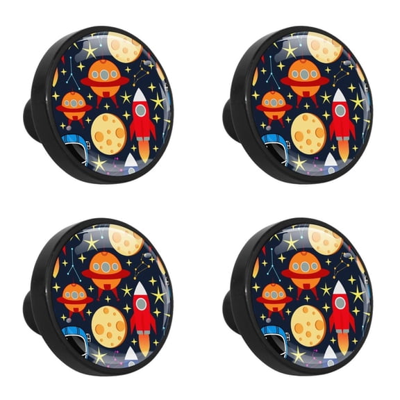 4 Pcs Planet Rocket Knobs for Kitchen Cabinet Cupboard Dresser Bookcase Drawer Pulls Handles Round Home Decor