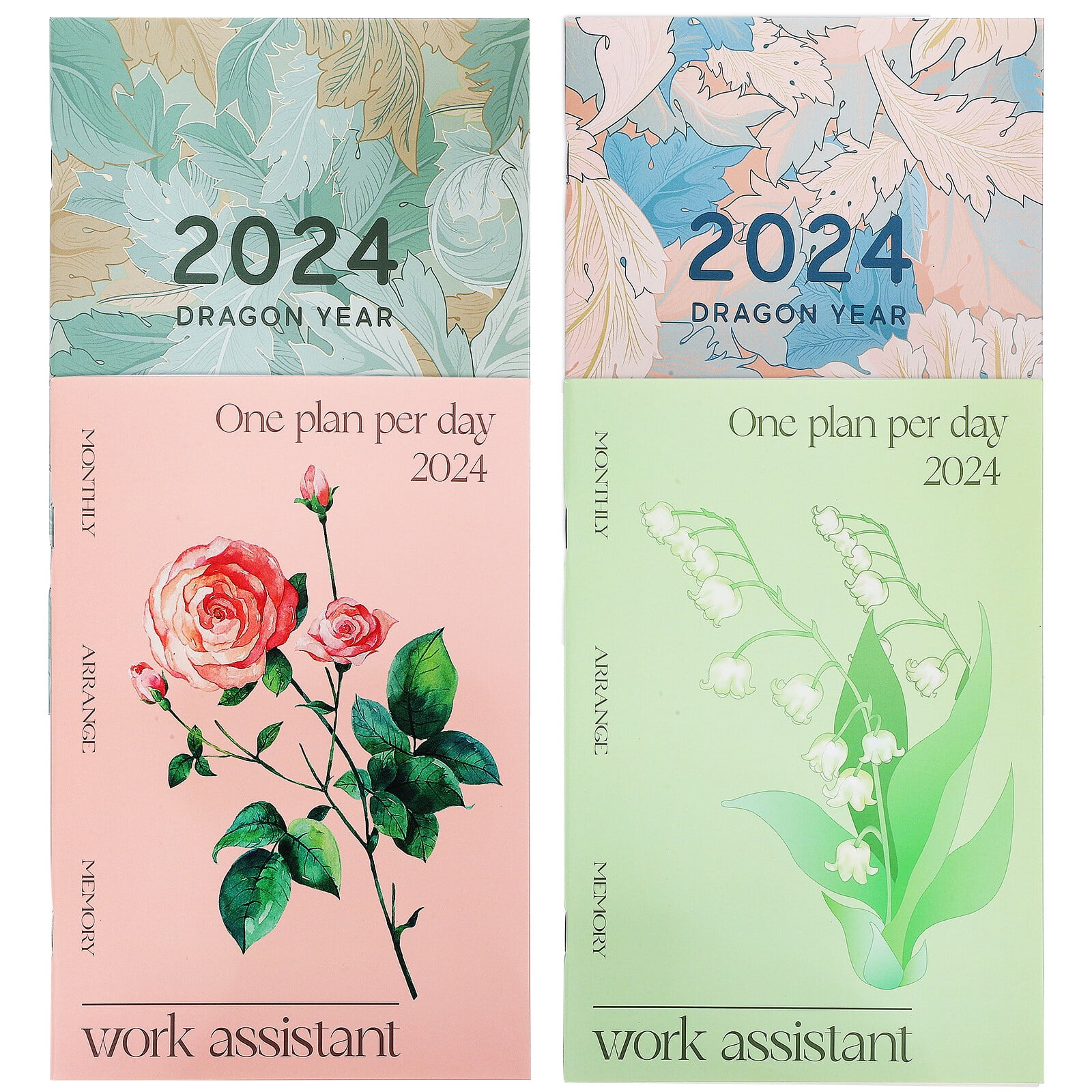 4 Pcs Planners 2024 Calendar Monthly Planner Spiral Bound Agenda