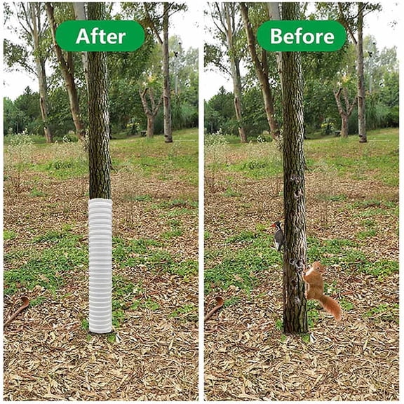 4 Pcs Plant and Tree Guard Protector, Plastic Corrugated Tree Guard, Tree Bark Protector Tube Wraps to Protect Saplings Plants from Deer Rabbit Cats Mowers Trimmers, White