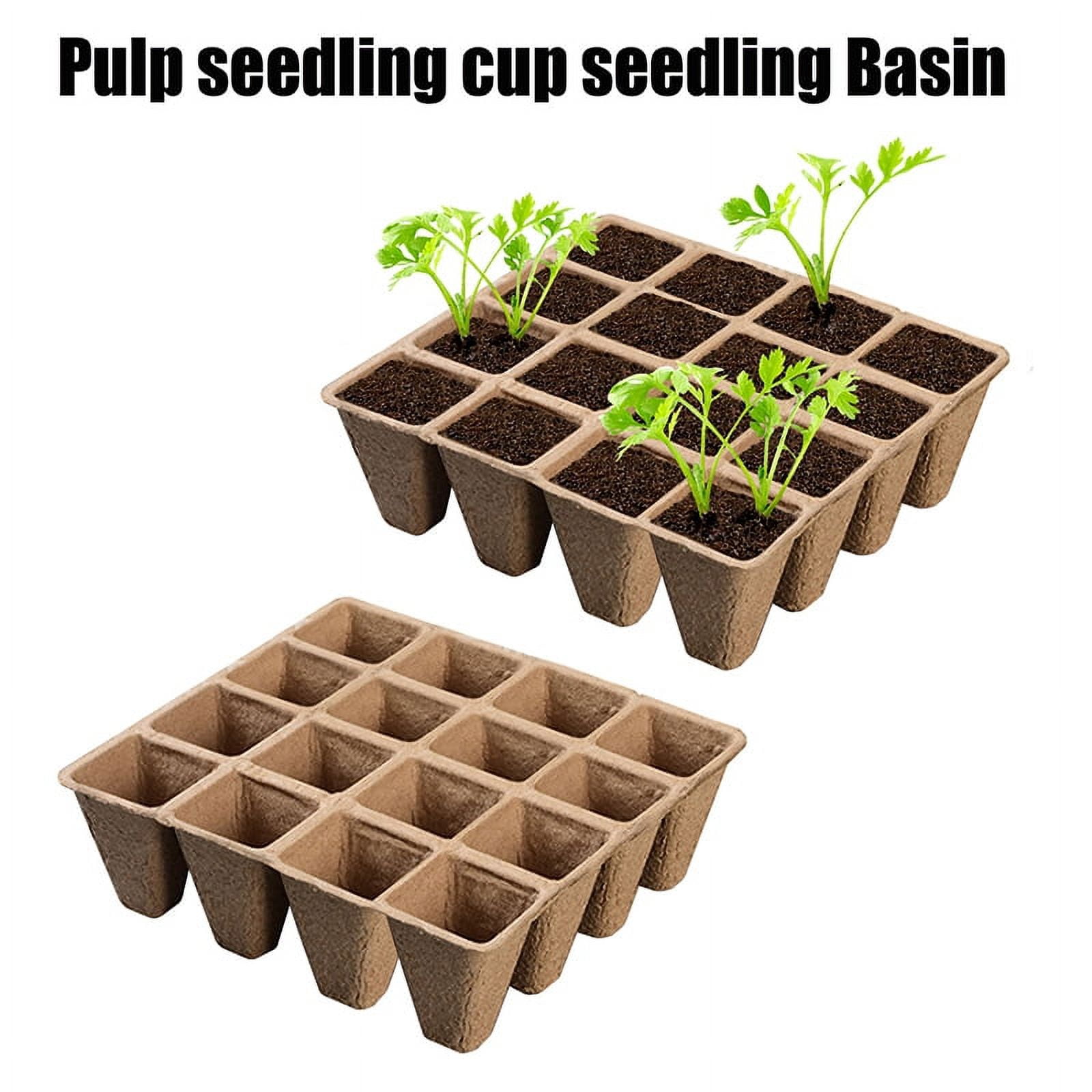 4 Pcs Plantable Seed Starter Tray 16 Cell Cuttable Germination Seedling
