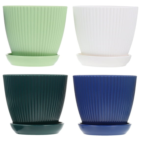 4 Pcs Planter Flowerpot Garden Plants Container Office 9.00X9.00X8.00CM