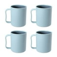 thumbnail image 1 of 4 Pcs Reusable Plastic Drinking Cup with Handle, BPA Free Microwave & Dishwasher Safe Food Grade PP Coffee & Milk Mug, 3.46x4.13 Inch, Light Blue, 1 of 5