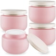 thumbnail image 1 of 4 Pcs Plastic Cream Jars 8oz/250g Empty Sample Containers Wide Mouth Leak Proof Cosmetic Bottles with Lids Refillable Travel Storage Container for Lotion Powder Make Up Samples, Pink, 1 of 6