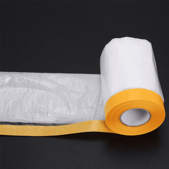 4 Pcs Plastic Dust Sheets Roll 0.55 x 20M Pre-Taped Masking Film Drop Cloths for Pain xc4242