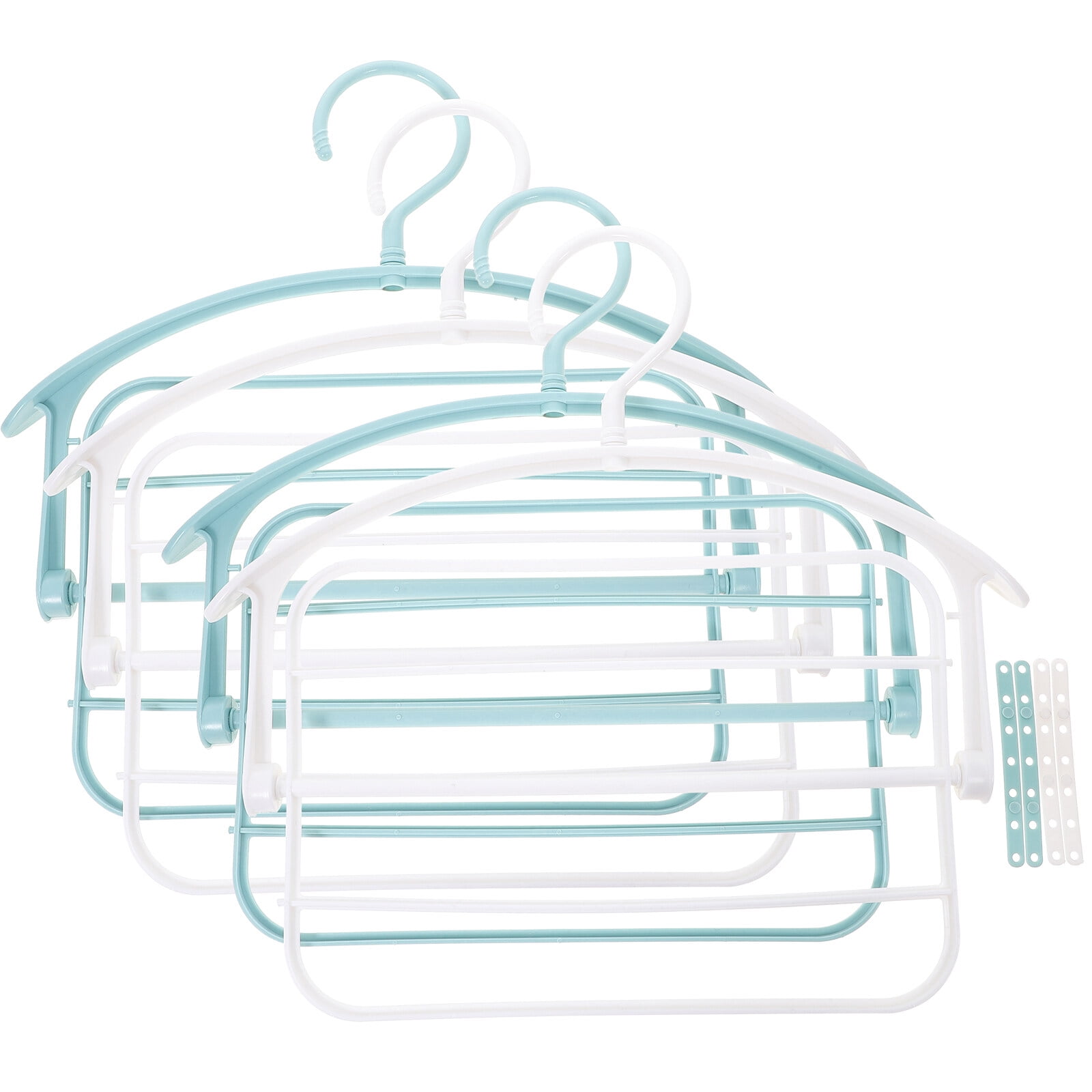 4 Pcs Plastic Hangers Clothes Collapsable Organizer Rack
