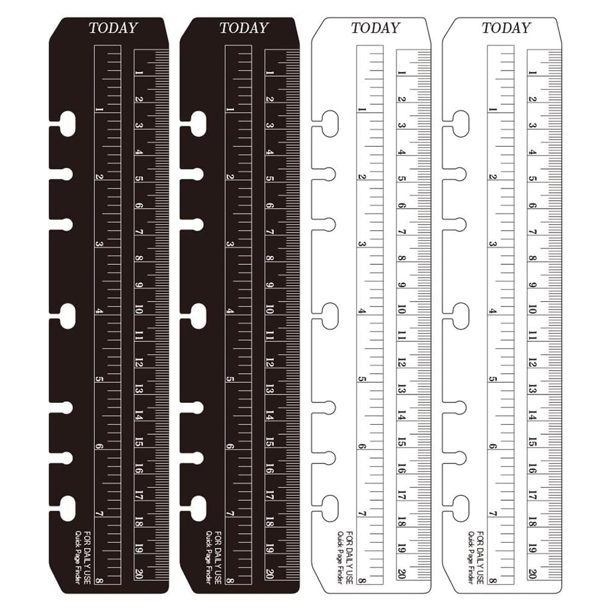 10 Pack 8 Clear Plastic Ruler for A5 6 Hole Planning Binder, Snap-in  Bookmark Ruler Page Marker Divider Measuring Today Ruler Binder Notebook  Planner