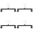 thumbnail image 1 of 4 Pcs Plastic Pant Hanger, Plastic Bottom Hanger, Dual Clip Clothes Hangers, Black Clip Hangers, Non Slip Skirt Garment Holder, Swivel Hook Clothes Hanging Accessory for Skirts, Shorts & Trousers, 1 of 5