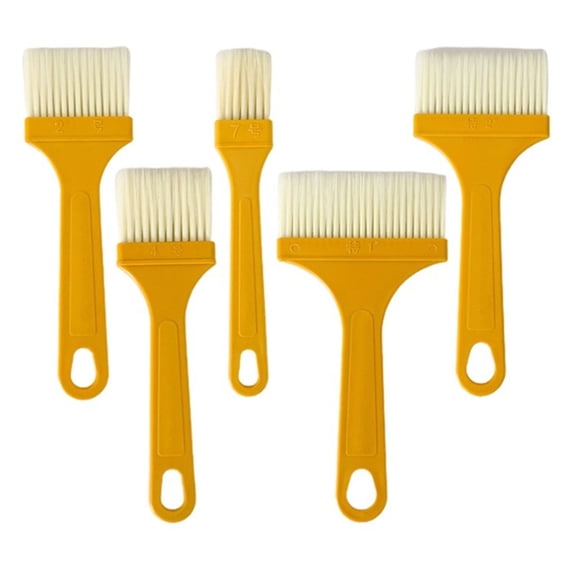 4 Pcs Plastic Pastry Basting Brushes, Heat Resistant Cooking Brushes for Oil Butter Sauce, Multi Purpose Small Brushes for Barbecue Baking Kitchen Cooking or Keyboard Small Corner Cleaning,Brown-AK