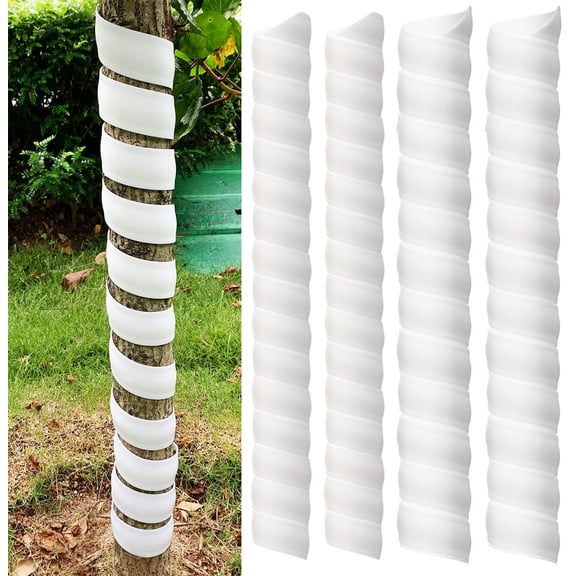 4 Pcs Plastic Spiral Tree Guard,Happon 2 Size Tree Wraps to Protect Bark, Tree Bark Wraps to Protect Bark from Animals and Lawn Mowers