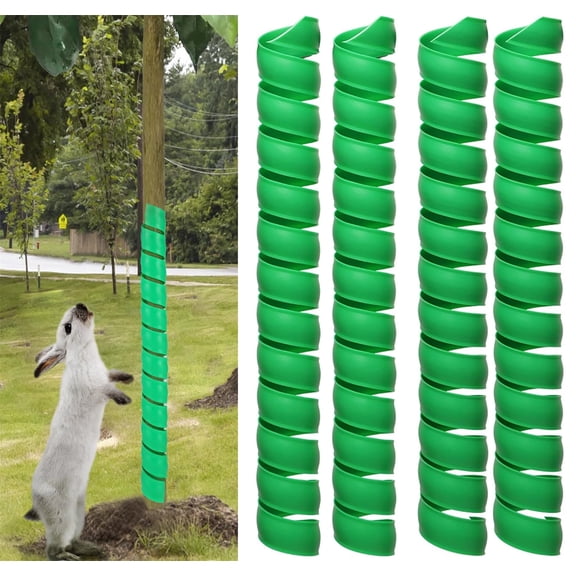 4 Pcs Plastic Spiral Tree Guard,Happon 2 Size Tree Wraps to Protect Bark, Tree Bark Wraps to Protect Bark from Animals and Lawn Mowers