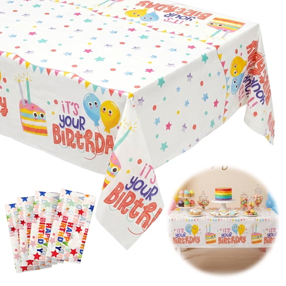 4 Pcs Plastic Table Cloth Disposable Tablecloth Waterproof Oil ...