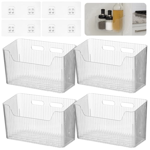 4 Pcs Plastic Wall Mount Organizer Bins