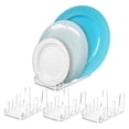 thumbnail image 1 of 4 Pcs Plate Dinnerware Display Stand Acrylic Clear Plate Stand China Platters Plate Holder Setting Plate Racks, 1 of 7