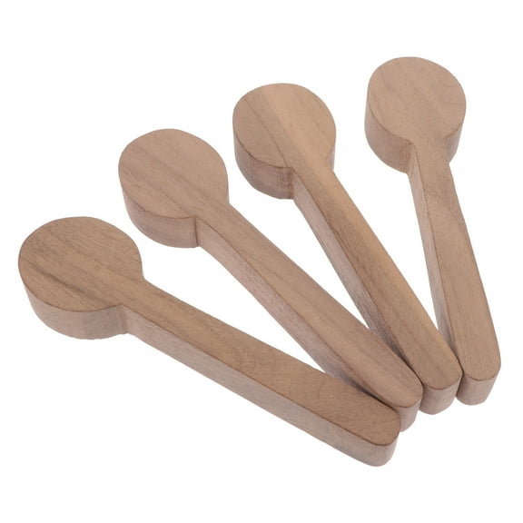 4 Pcs Plugs Tiny Spoon Unfinished Wooden Making Mold Handmade Spoons