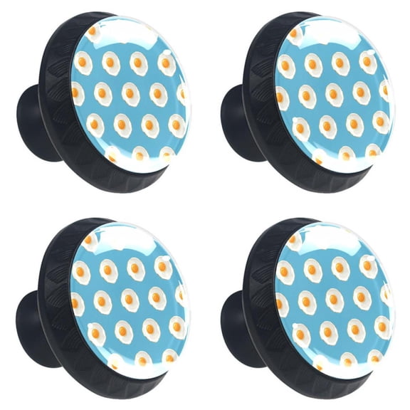 4 Pcs Poached Egg Knobs for Kitchen Cabinet Cupboard Dresser Bookcase Drawer Pulls Handles Round Home Decor