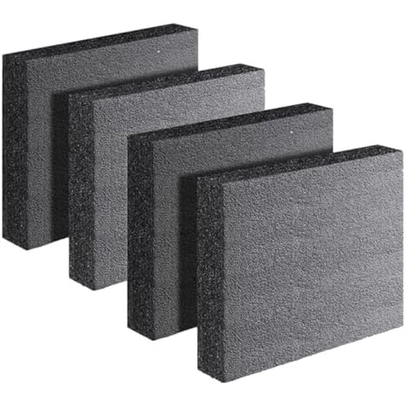 4 Pcs Polyurethane Foam Sheet 16 x 12 x 2 inch High Density Black Foam Board Polyethylene Insert Pads for Cases, Gun Storage Toolbox and Crafts(Black)$$Art & Craft