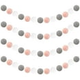 thumbnail image 1 of 4 Pcs Pom Poms Garland, 6Ft Long 30 Balls Felt Ball Garland, Pastel Pom Poms String for Birthday Party Thanksgiving Wall Christmas Tree Decor -White Grey Pink, 1 of 7