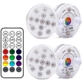 thumbnail image 1 of 4 Pcs Pool Lighting Underwater Magnetic Waterproof Underwater Light 13 LEDs RGB Colour Changing Underwater LED with RF Remote Control for Vase Base, Pond, Aquarium, Interior Decoration, 1 of 9
