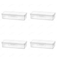 thumbnail image 1 of 4 Pcs Portable Clear Cotton Swab Case 4 x 1.6 x 1.8 Inch Toiletry Organizer, Small Floss Holder Empty Container with Dustproof Lid, Travel Mini Storage Box, Travel Accessories, 1 of 8