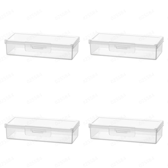 4 Pcs Portable Clear Cotton Swab Case 4 x 1.6 x 1.8 Inch Toiletry Organizer, Small Floss Holder Empty Container with Dustproof Lid, Travel Mini Storage Box, Travel Accessories