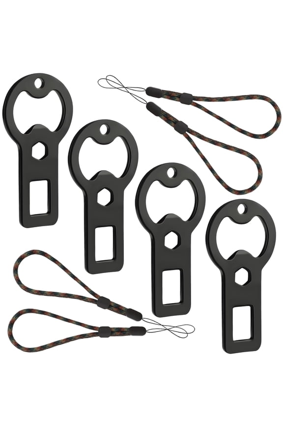 4 Pcs Portable Metal Bottle Opener Keychain, Long-Lasting Black Design Keyring for Everyday Carry, Beverage Cap Remover, Bulk Party Favors, Shareable Gift Set