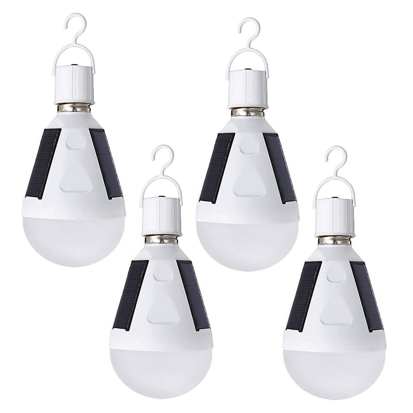 4 Pcs Portable Solar LED Light Bulb 12W Lantern Tent Light Bulb